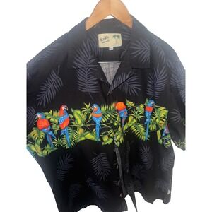 Vintage Koko Island Hawaiian Shirt XXL Macaw Parrot Tropical Aloha USA Made‎